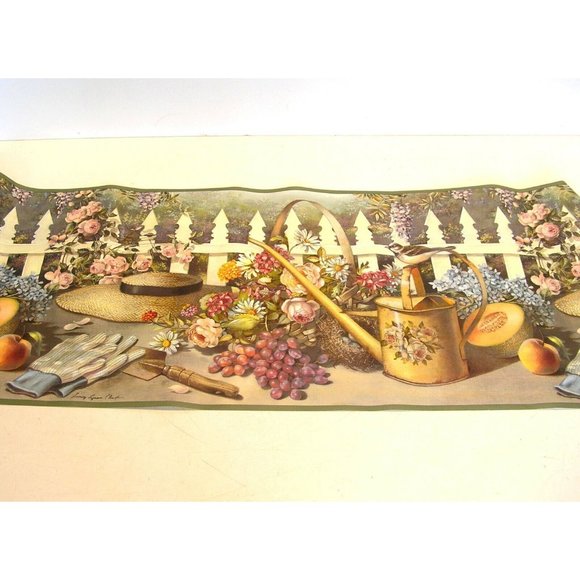 Chesapeake Wallpaper Border, Flower Garden, 15 Feet Unopened Roll - Picture 2 of 5